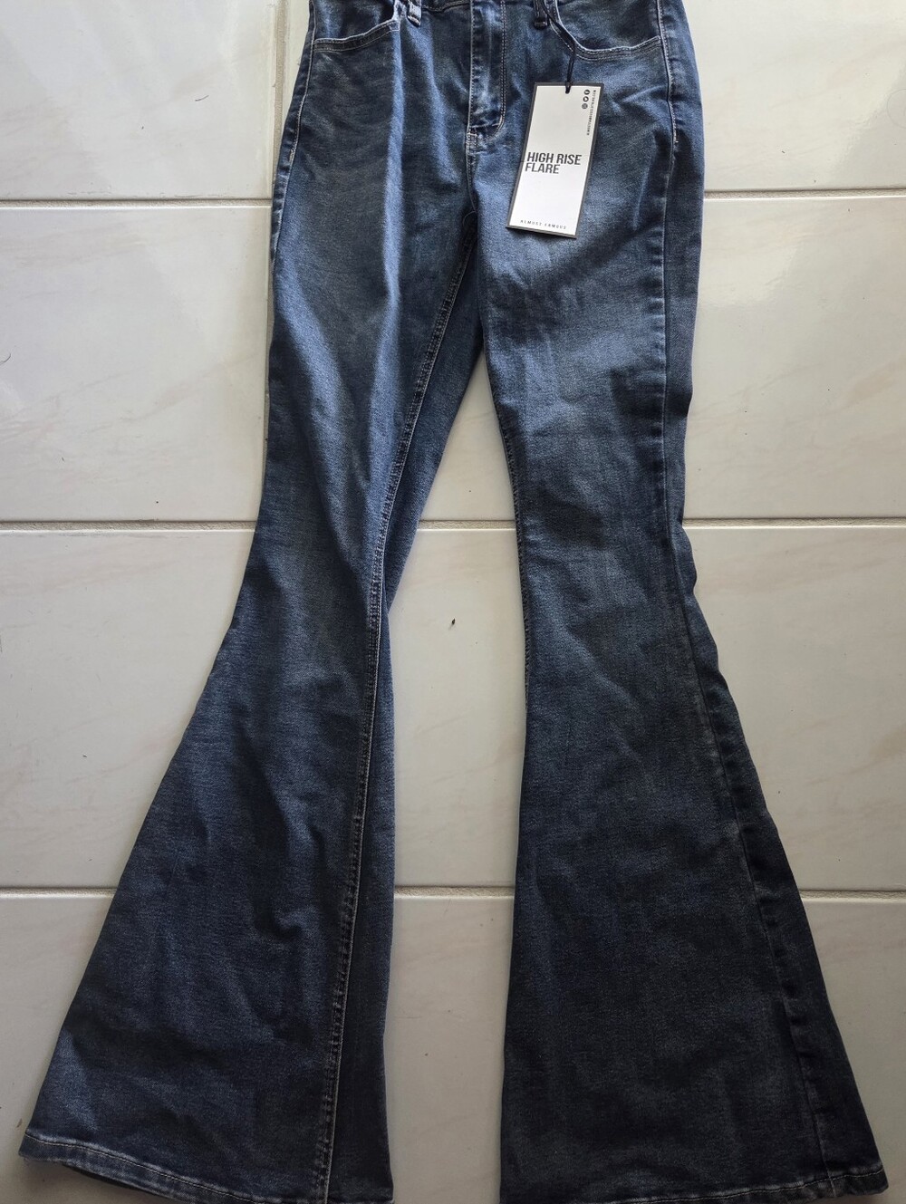 Almost Famous Jeans Womens 5 High Rise Flare Tall Long Bell Bottom Y2K NWT